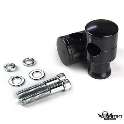 Black Chrome Straight Round Handlebar Risers for Motorcycle (1" / 25mm)