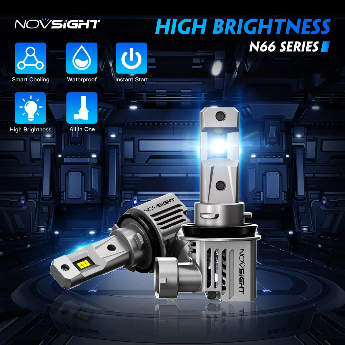 2X H11 LED Headlight Bulbs for 18000LM