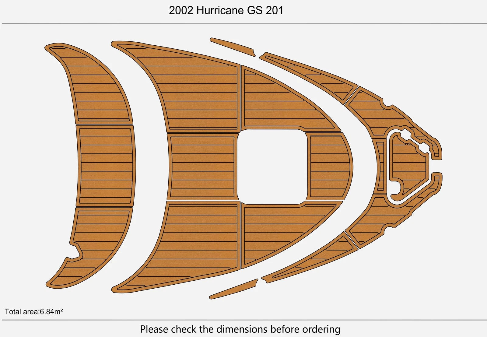 EVA Foam Teak Deck Flooring Mat for Hurricane GS201 SP (2002)