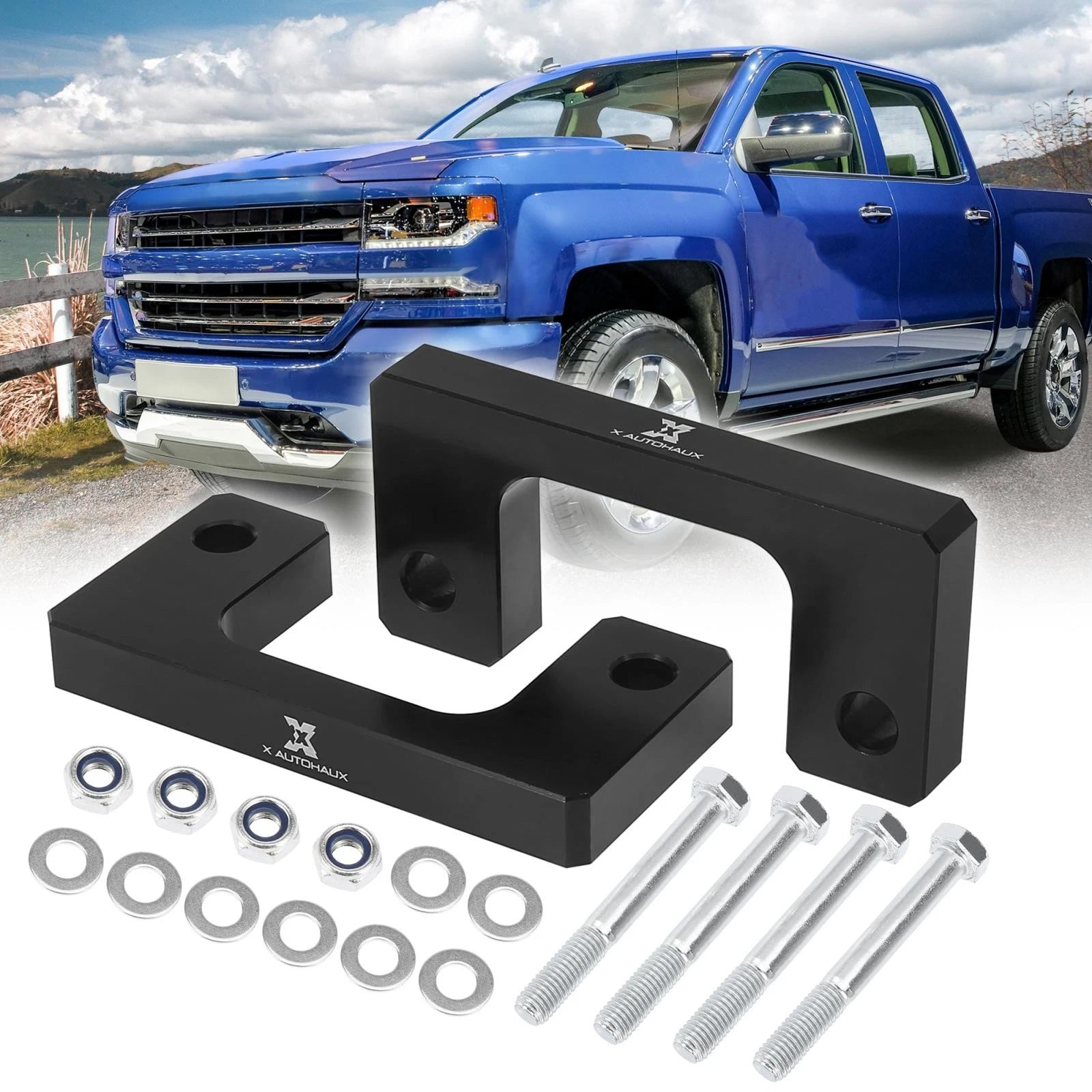 Front Leveling Lift Spacers 1 Inch Kit for Chevrolet Silverado 1500 (2007–2019)