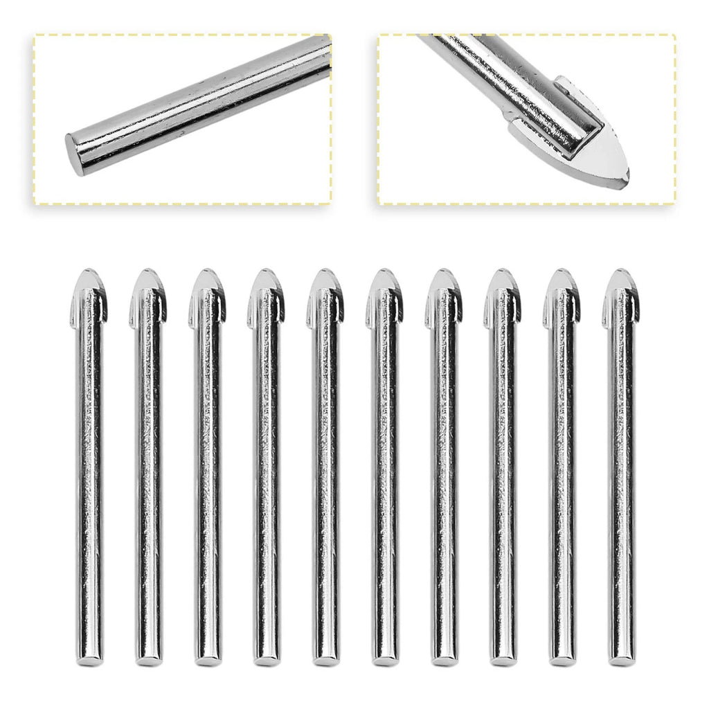 Carbide Drill Bits Set of 10 for Glass and Ceramic (6mm)