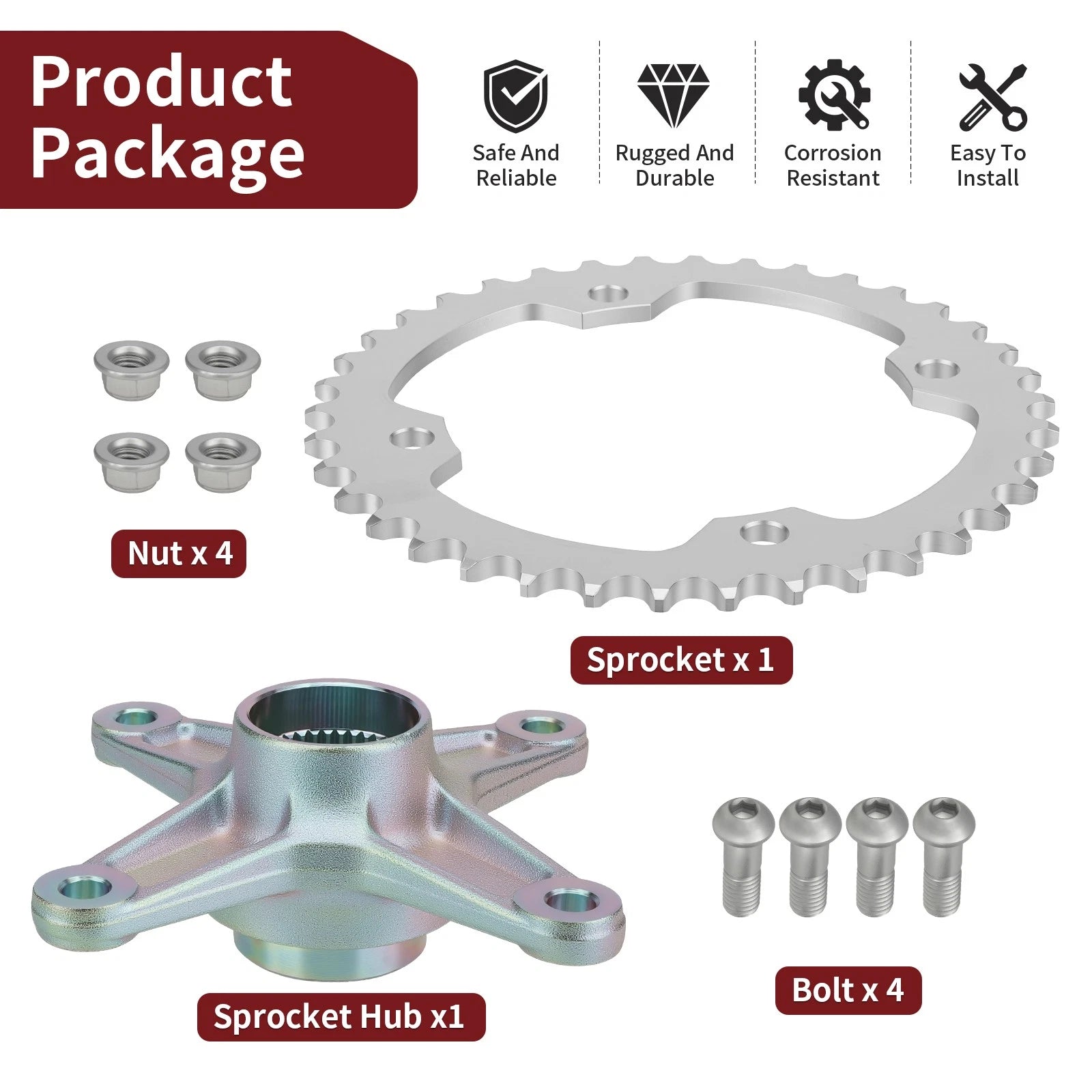 Rear Axle Sprocket & Hub Collar Kit for Yamaha Raptor 250 350 (2006–2014) #5YT-25386-00-00