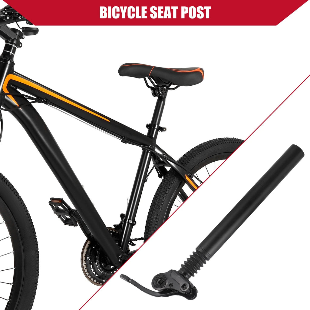 Adjustable Seat Post Aluminum for MTB Bicycle 31.8x350mm Black (1-Piece)