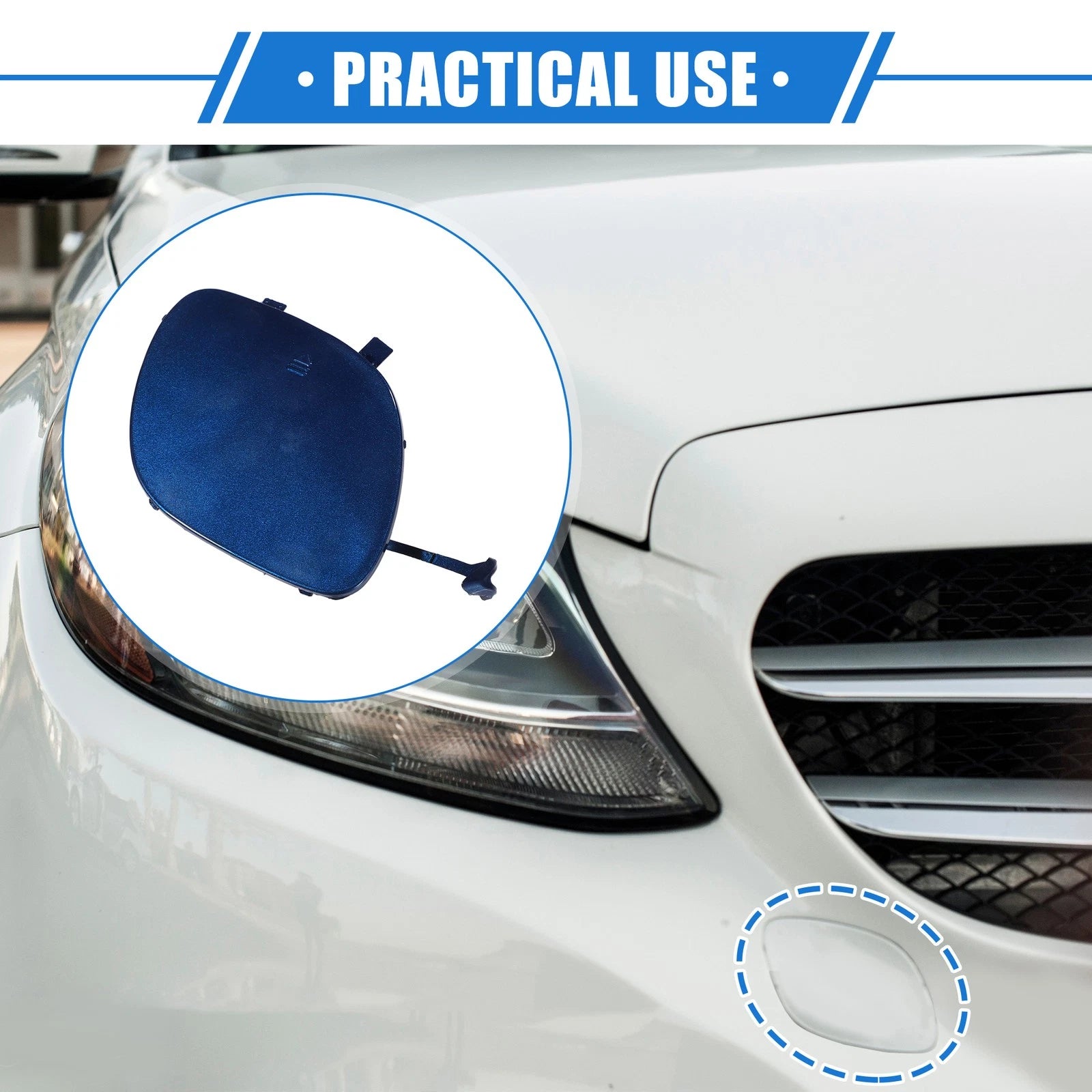 Tow Hook Eye Hole Cap for Mercedes-Benz C300 Front Bumper (2015–2018)