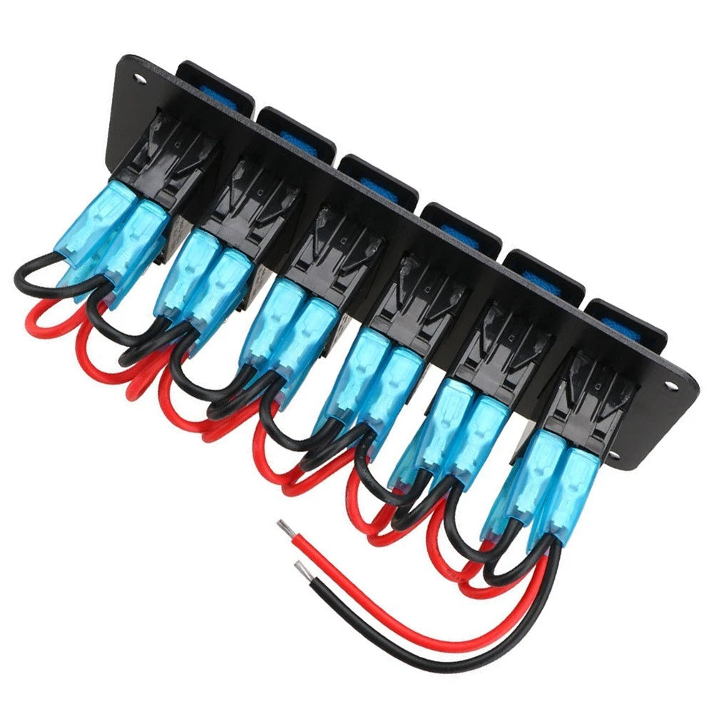 6 Gang Rocker Switch Panel for Marine Boat RV (IP67 Waterproof)
