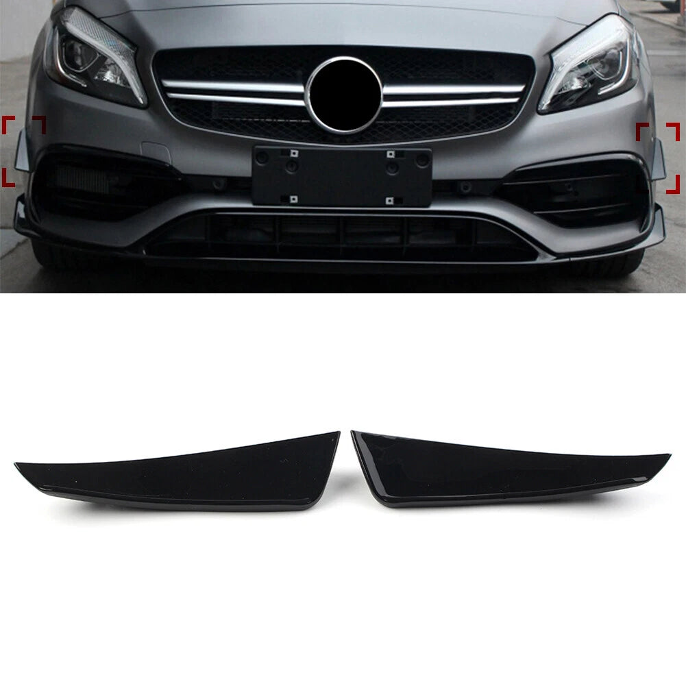 Front Bumper Lip Splitter Fit Mercedes Benz A Class W176 A200 A45AMG 2016-2018