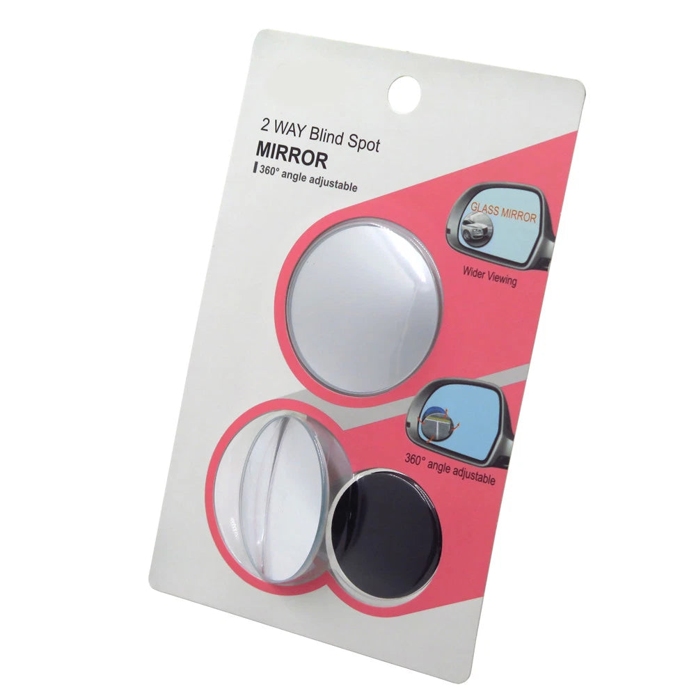 Blind Spot Side Mirror Kit for Universal Vehicles (360 Degree Adjustable)