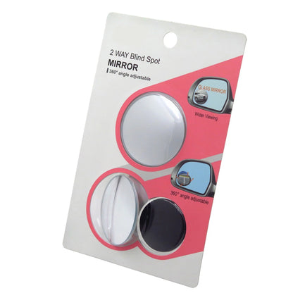 Blind Spot Side Mirror Kit for Universal Vehicles (360 Degree Adjustable)