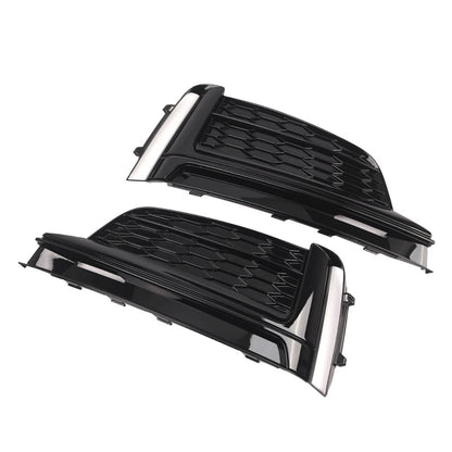 1 Pair Black Front Bumper Fog Light Grille Cover for Audi A5 S5 (2017–2019)
