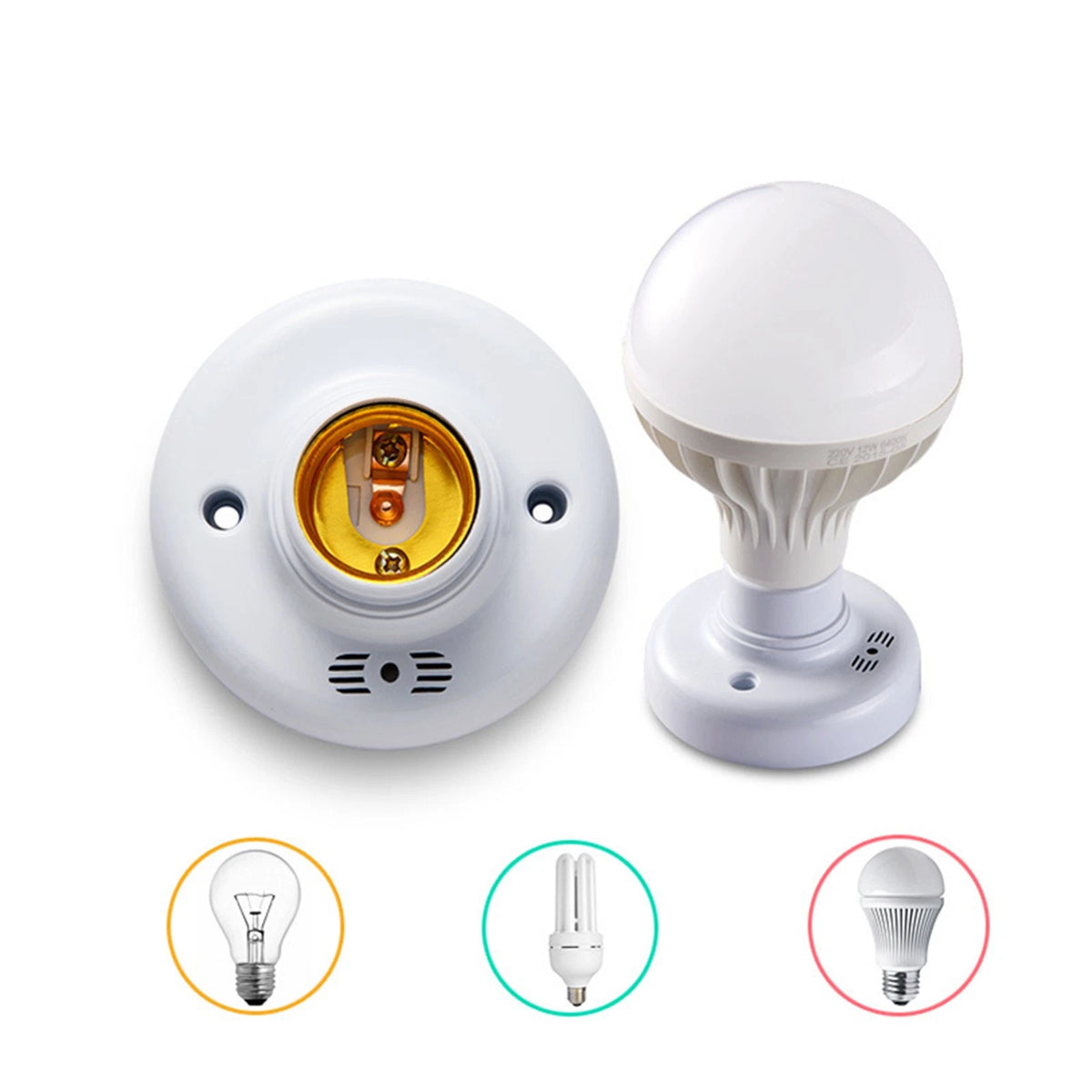 E27 Sensor Base Lamp Holder for Light Bulbs with Voice Control