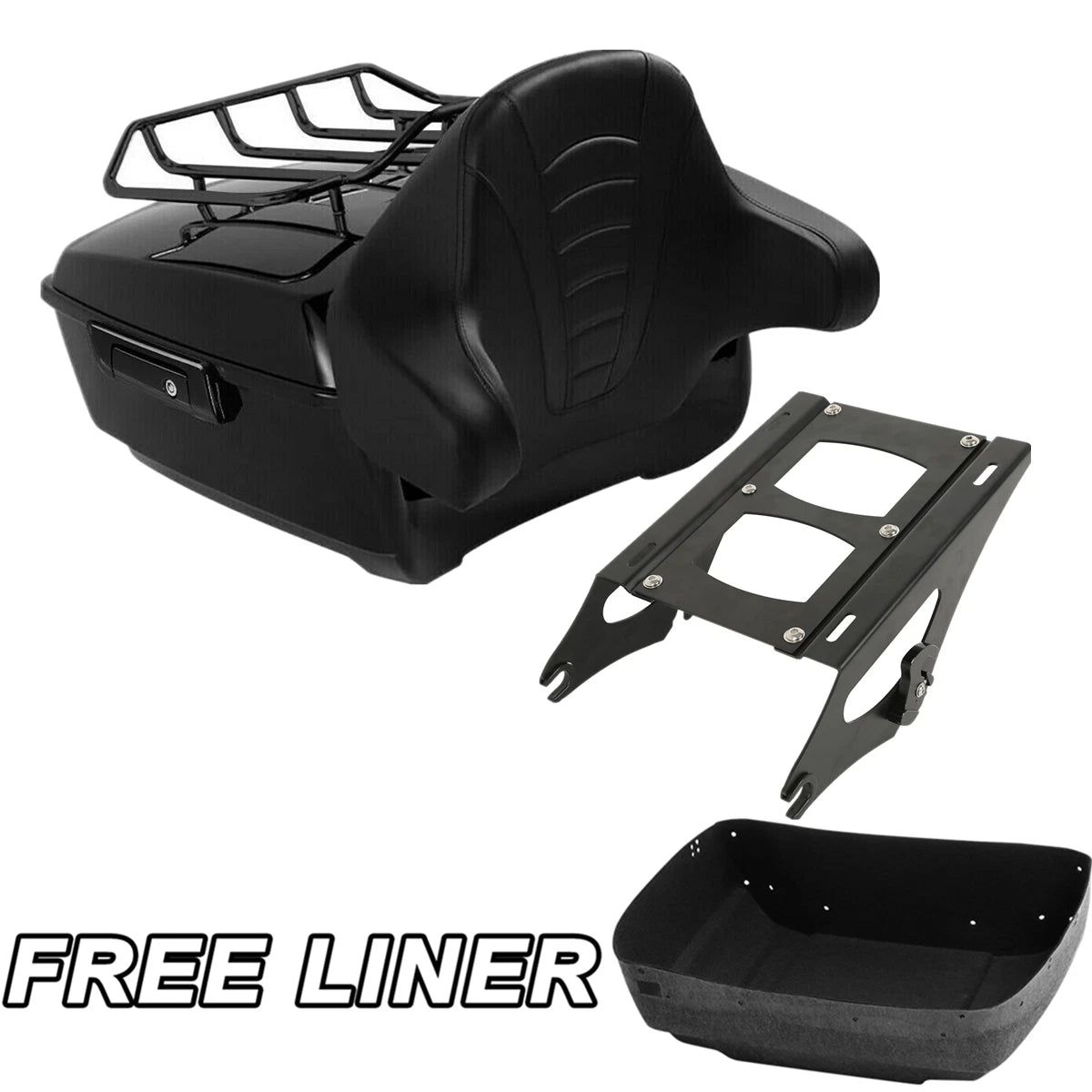 Trunk Backrest Pad Mount Rack for Harley Electra Glide (2014–2025)