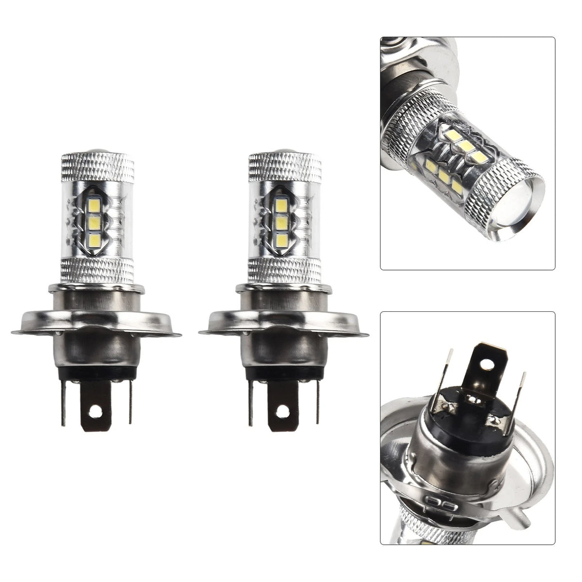 H4 9003 LED Bulb for Motorcycle Headlight Hi/Lo Beam (6500K, 1500LM)