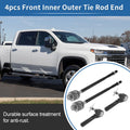 4pcs Front Inner Outer Tie Rod End Link for GMC Savana 1500 (2003–2014)