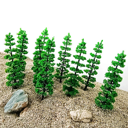 10Pcs 9cm Miniature Trees Model Street Train Railway Scenery HO N Scale Layout