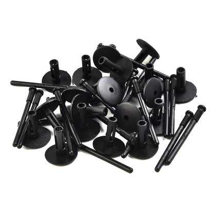 Set of 10 Black Plastic Blind Rivets for Wheel Arches Side Skirts Sill