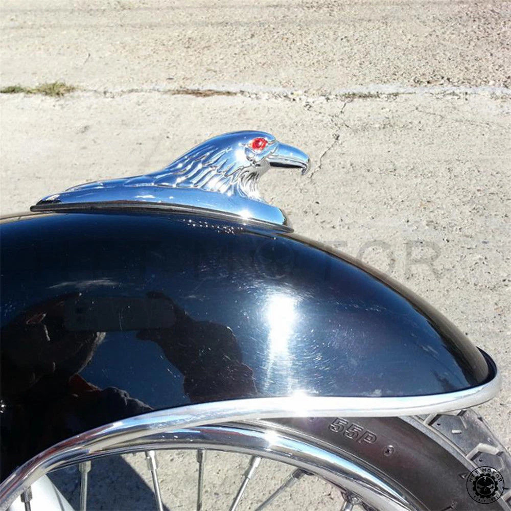 Chrome Front Fender Bonnet Eagle Head for Motorcycle (HTTMT)
