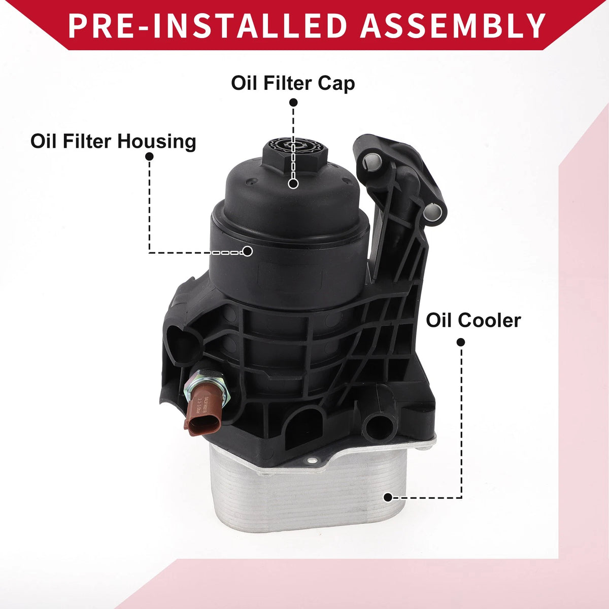 Engine Oil Cooler Filter Housing for Volkswagen Golf (03N115389A)