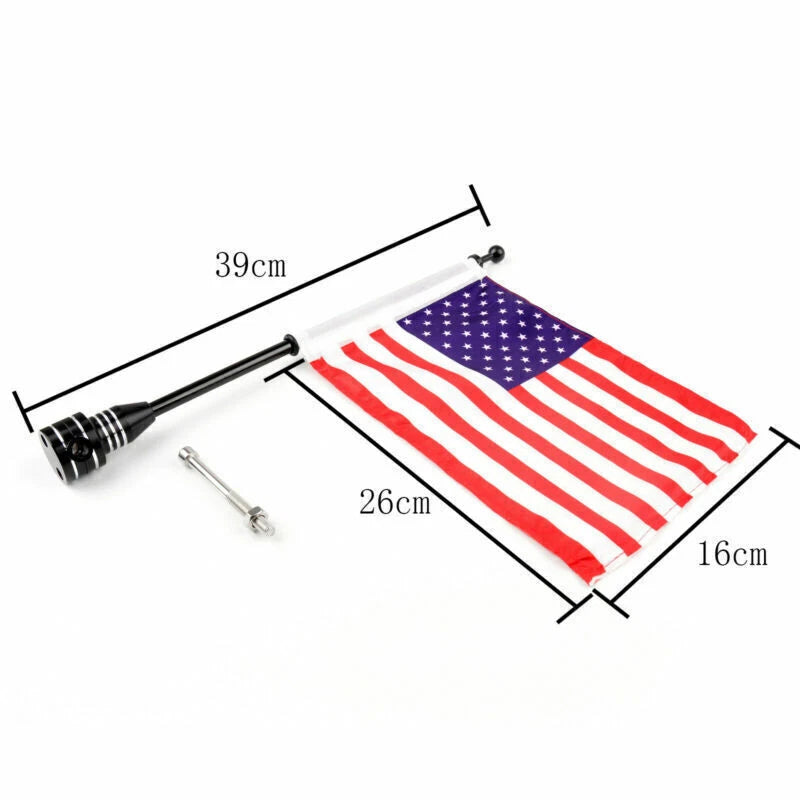 Custom Motorcycle Rear Side Mount Flag Pole with USA Flag for A9