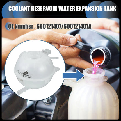 Coolant Expansion Overflow Tank W/ Sensor No. 6Q0121407 for Skoda Fabia (2001–2008)