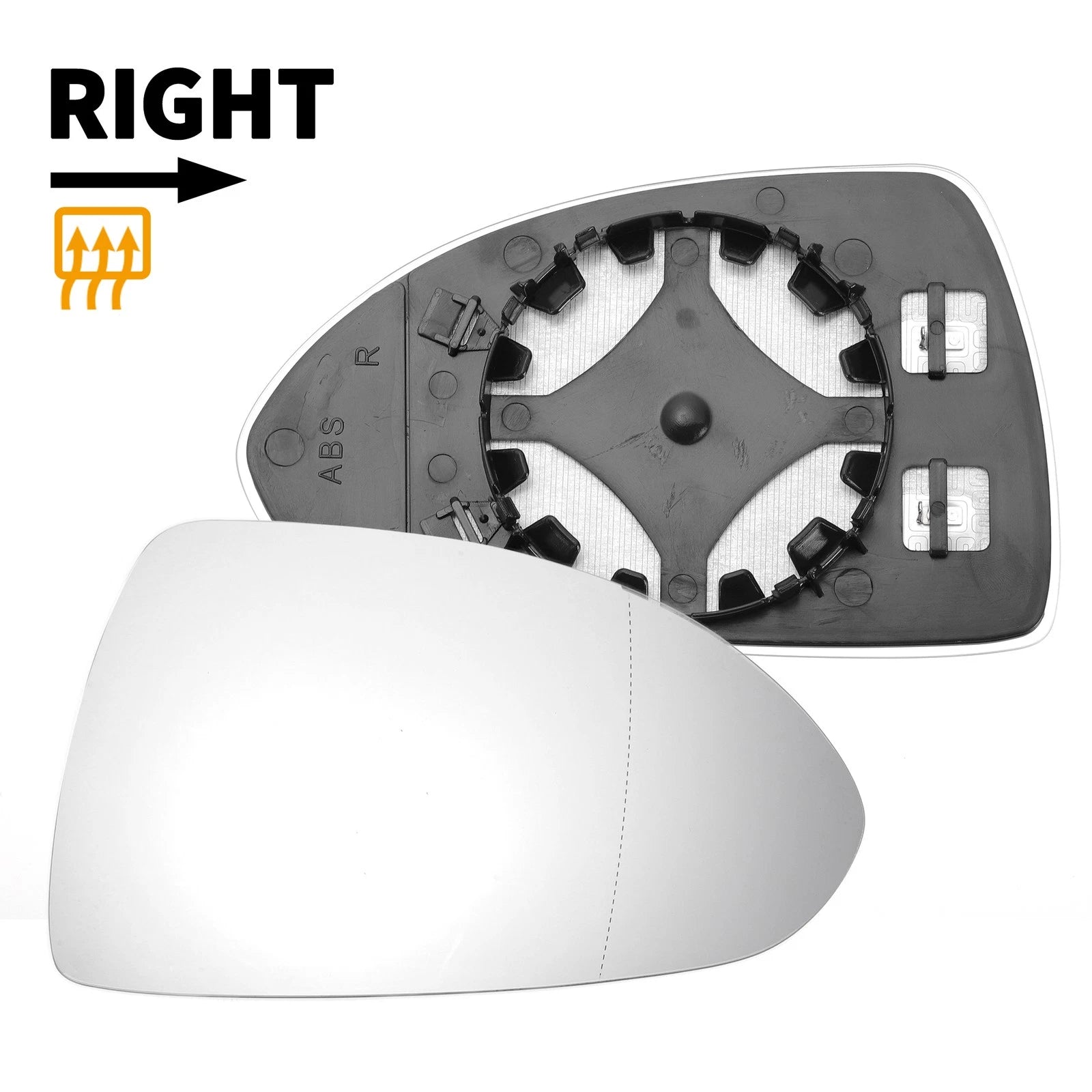 Right Side Heated Mirror Glass for Opel Corsa D (2006–2014)