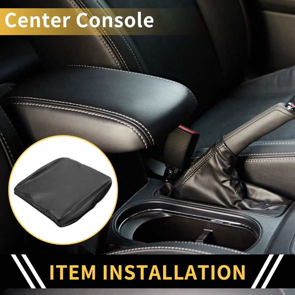 Armrest Cover Replacement for Dodge Ram Microfiber Leather Black (2009–2019)