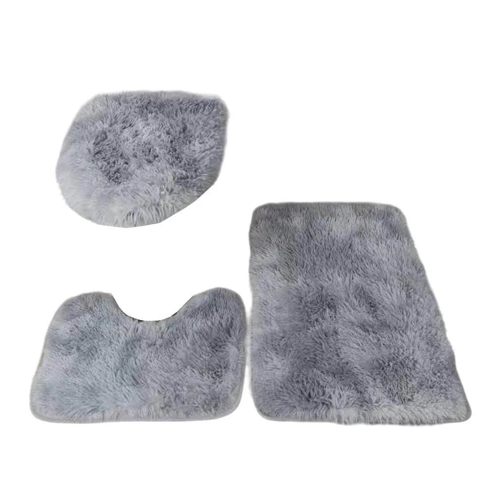 Set of 3 Bathroom Rugs with Anti Skid Base