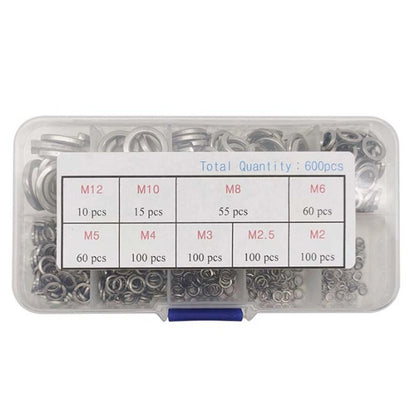 Set of 10 Open Spring Washers M2-M12 304 Stainless Steel