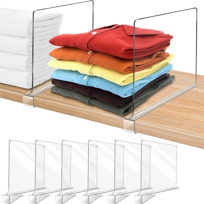 8 Pack Clear Acrylic Shelf Dividers for Kitchen and Classroom Organization