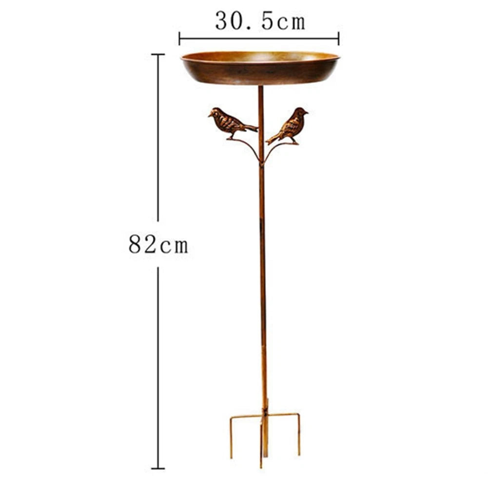 Iron Bird Bath Feeder Stake Mount for Villa Manor Garden Decor