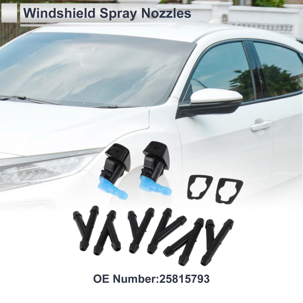 Windshield Washer Nozzle Replacement Kit with 6 Hose Connectors for Ford (2000–2011)