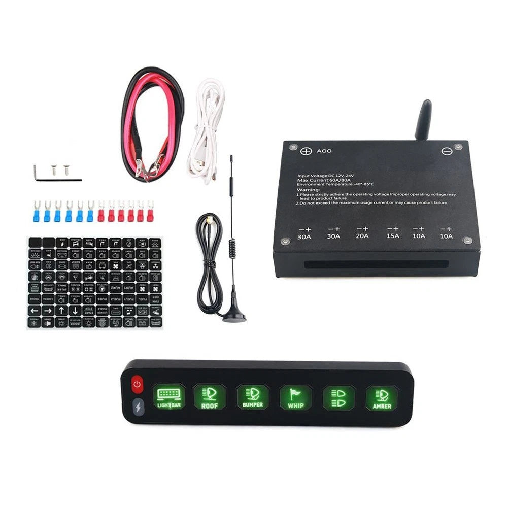 Six Channel Wireless Touch Control Panel for Vehicle Lighting (12V 24V)