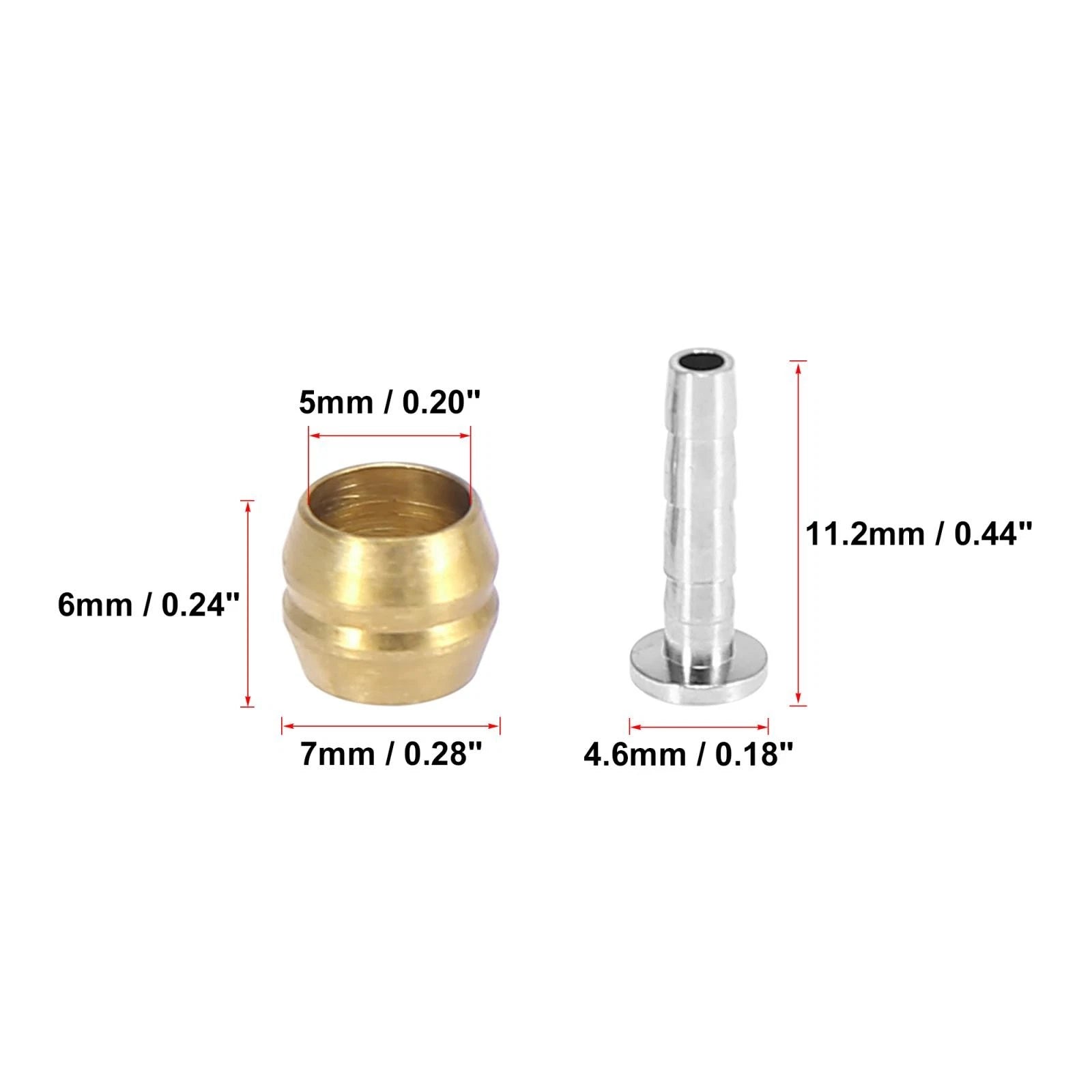 Bicycle Brake Olive and Brass Connecting Insert Kit for Shimano BH90 (10)