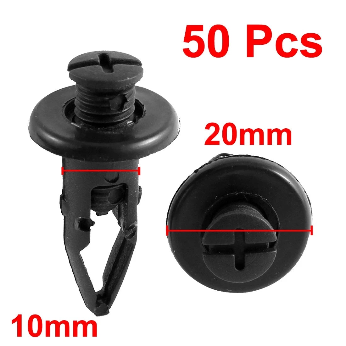 Black Plastic Rivet Mudguard Push Pin Clip 10mm Hole for Toyota (2005–2018)