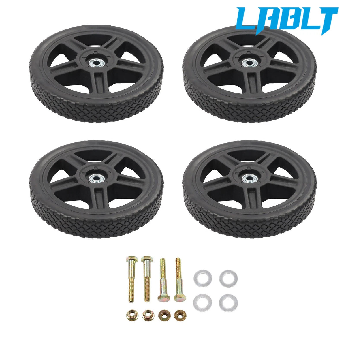 4X 10 Inch Lawn Mower Wheels Kit for Cart Push Mower (LABLT)