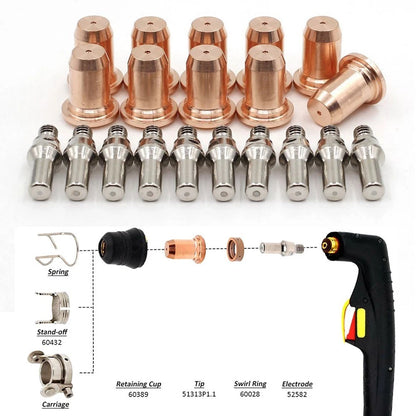 20x Cutting Torch Electrode Tips Nozzles for PT60