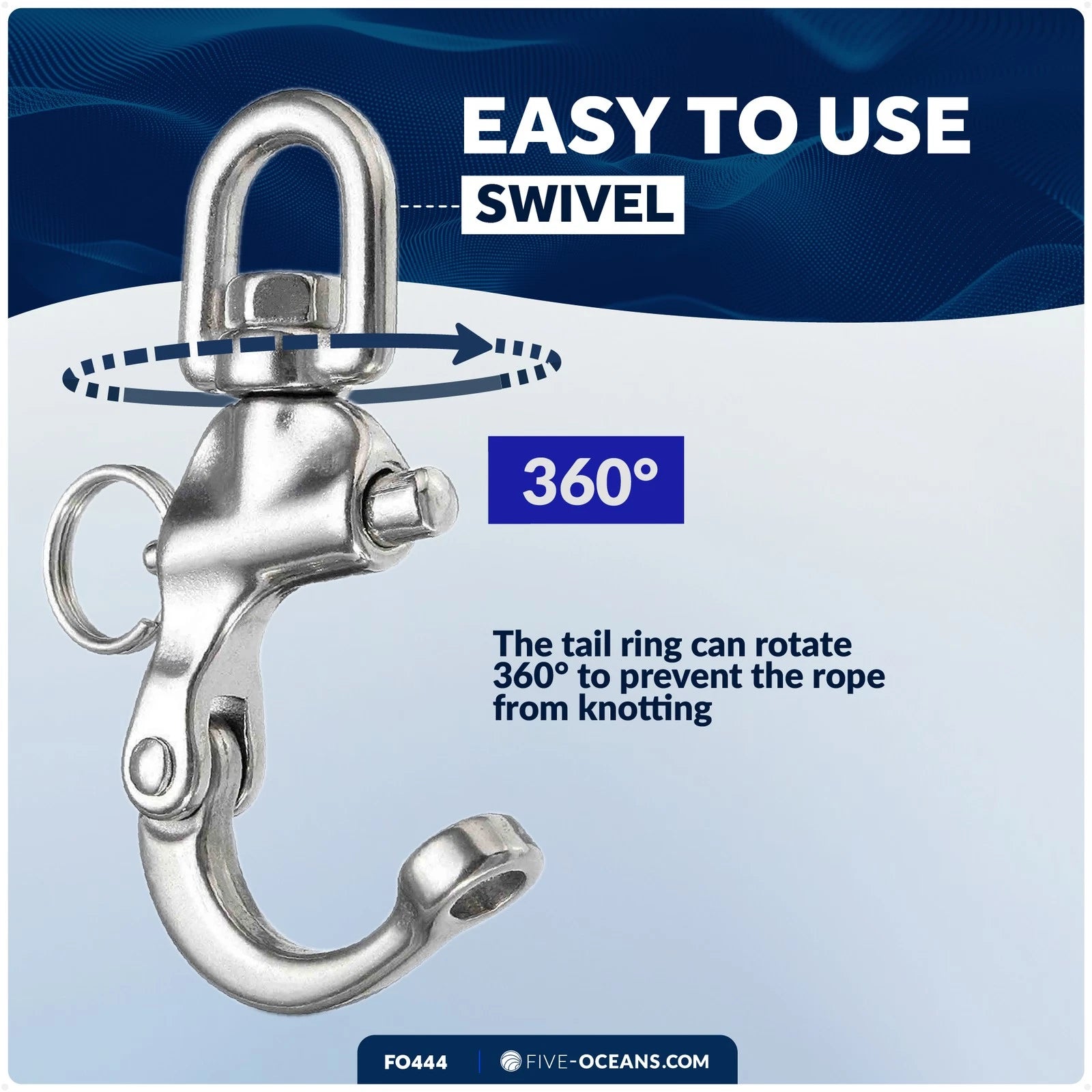 3.5" Swivel Eye Snap Shackle Quick Release for Sailing Boat