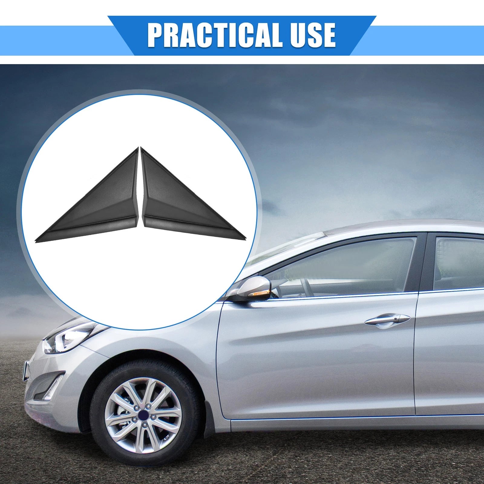 Left Right Mirror Corner Triangle Fender Cover Set for Hyundai Elantra (2014–2016)