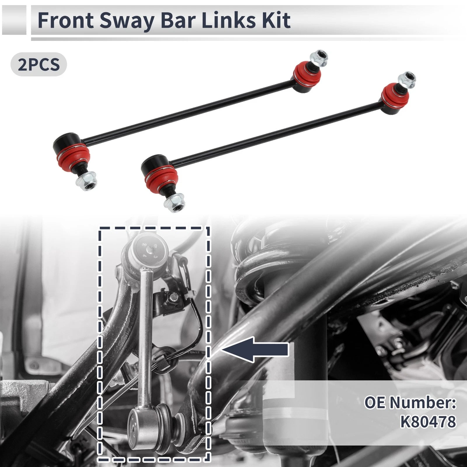 Front Stabilizer Bar Links Replacement for Audi A3 2006-2019 2 Pcs