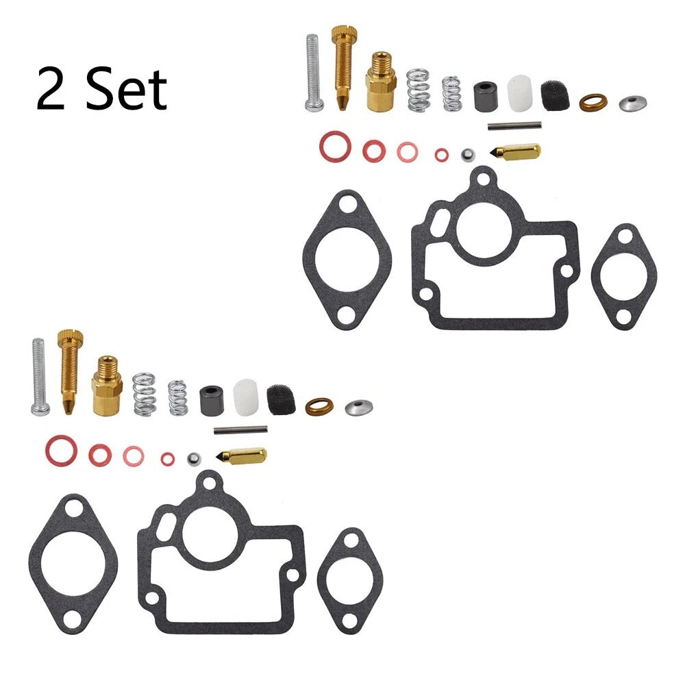 Set of 2 Carburetor Repair Kits for International Farmall IH H O4 W4 I4 HV Tractor