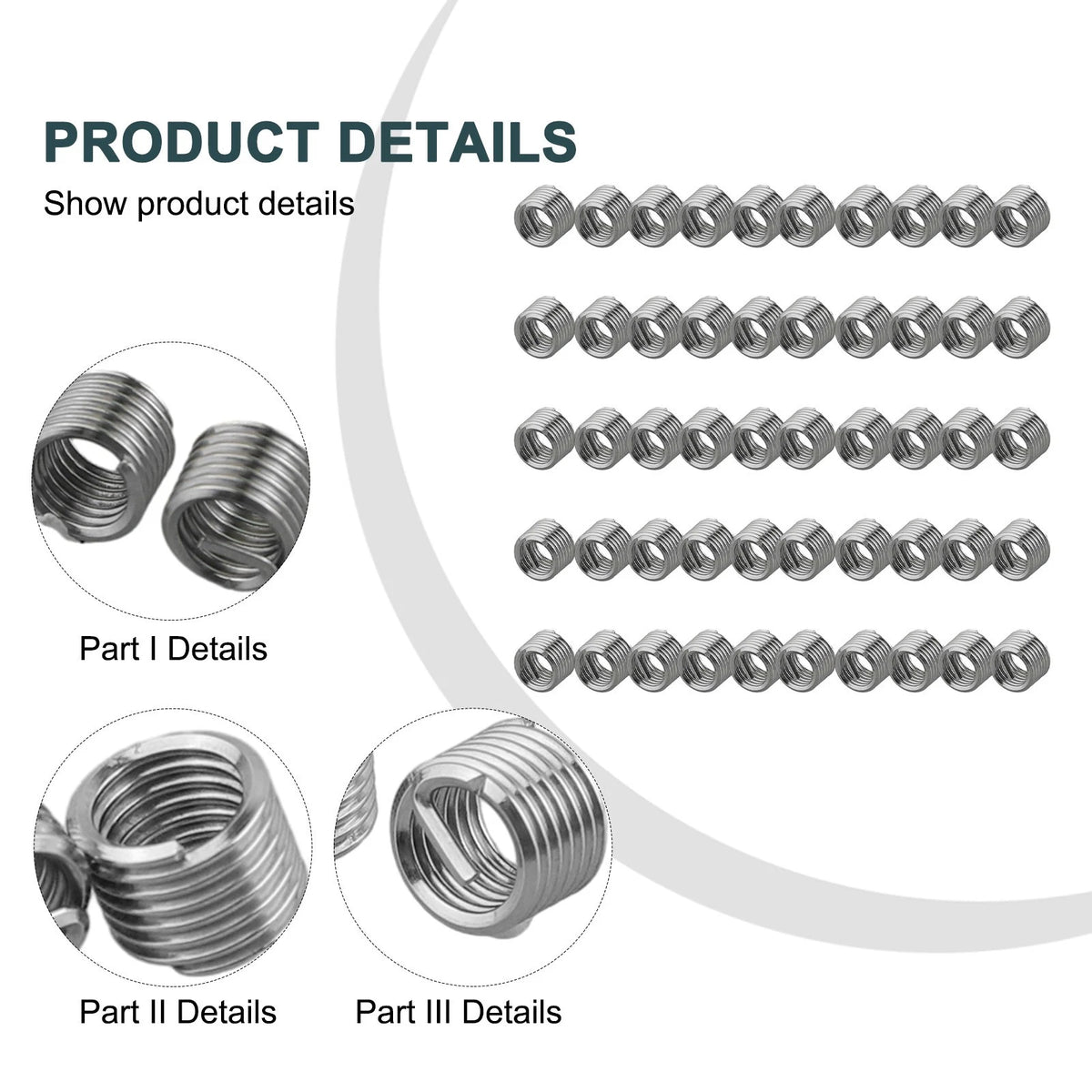 50pc Thread Insert Wire for Metric Coarse Replacement