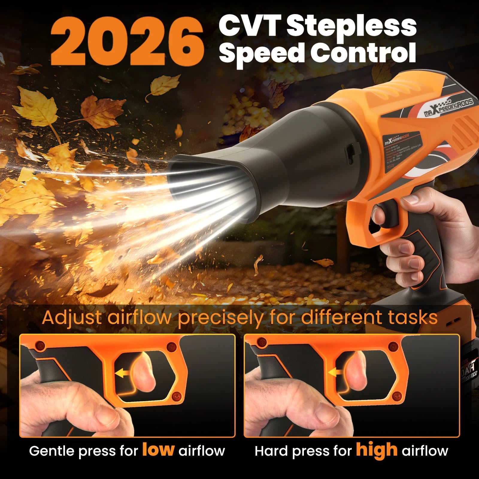 3X Nozzle Cordless Leaf Blower for (21V, 550CFM, 120MPH)