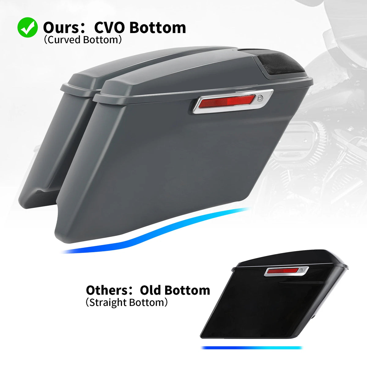 4" Stretched Saddlebags & 5" x 7" Speakers for Harley Touring Glide (2014–Up)