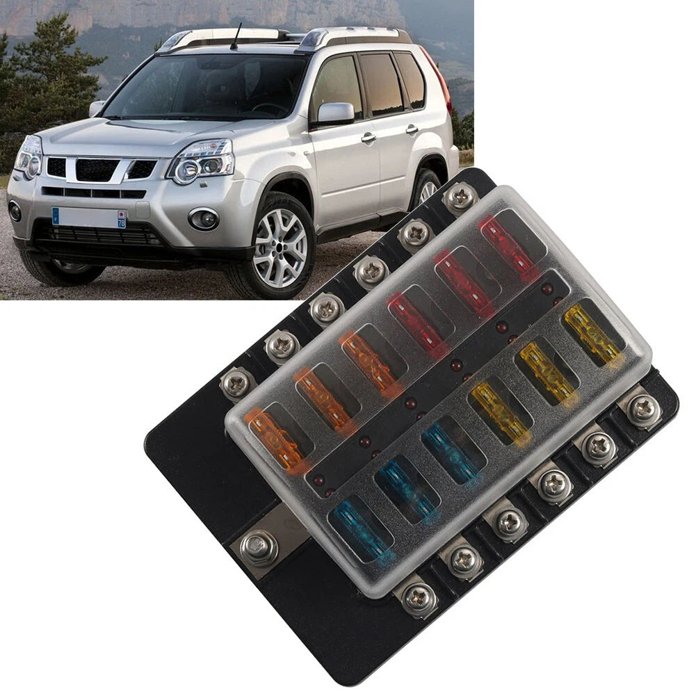 12 Way Fuse Box Holder for Car Boat Bus (Universal)