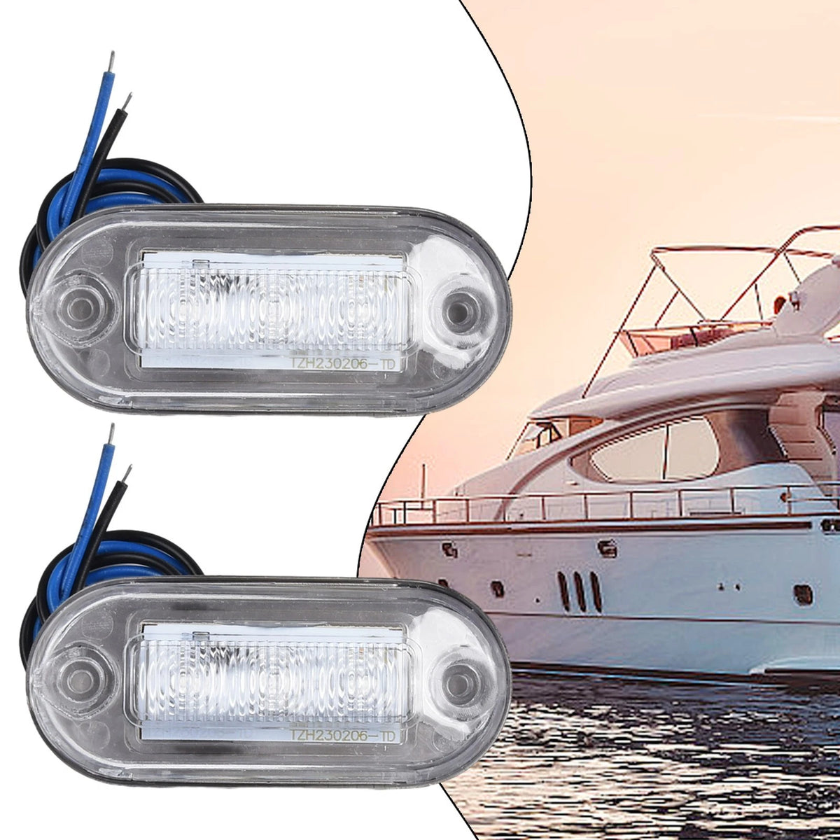 Practical Marker Light for Boat Marine (12V) - Waterproof, Chrome