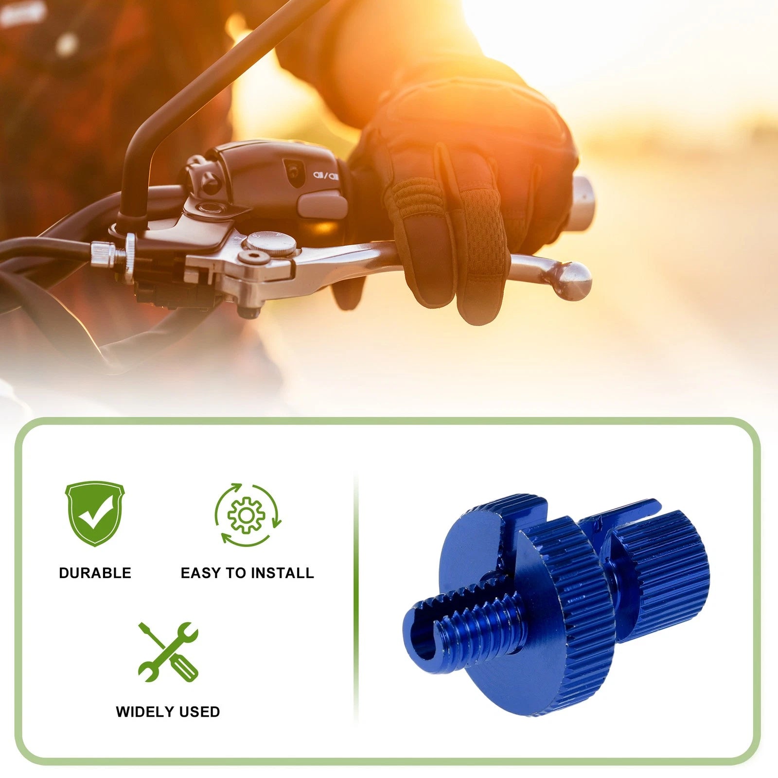 Clutch Brake Cable Adjuster Screw Set for M8 Motorcycles (Blue) (4 Pack)
