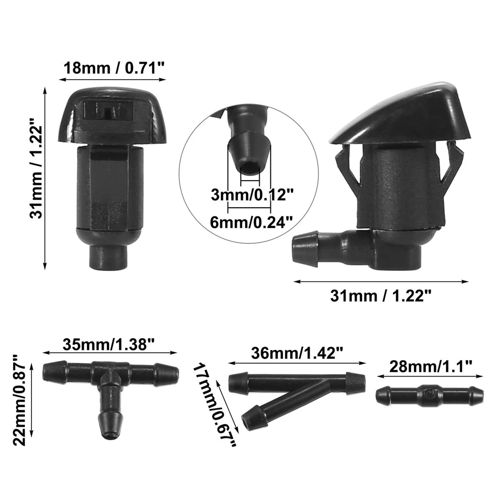 2pcs Windshield Washer Nozzle Hose Kit for GMC Acadia (2011–2012)