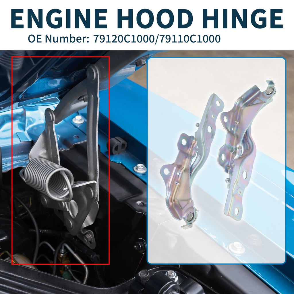 Hood Hinge Set for Hyundai Sonata 2015–2019 Front Bonnet Brackets Pair