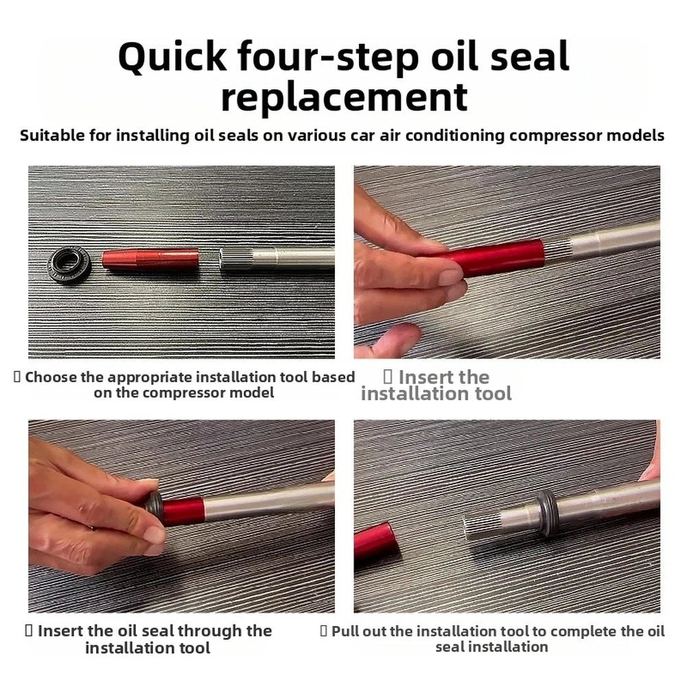 7 Piece AC Compressor Oil Seal Installer Set for Various Vehicle Models