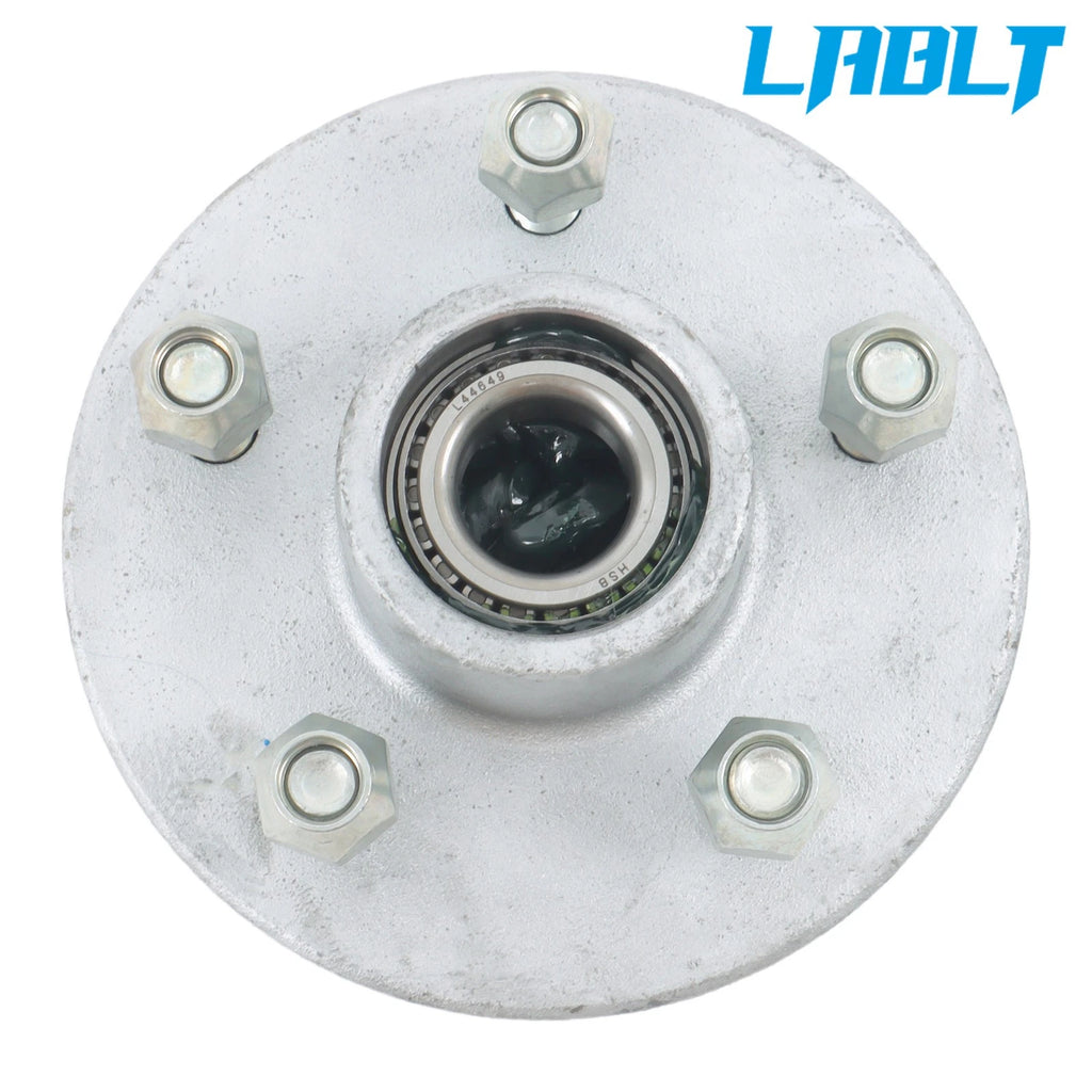 Pre-Greased Galvanized Trailer Hub Kit for 3500 lb Axle (5x4.5)