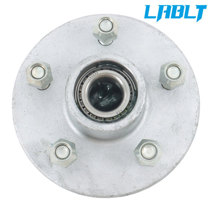 Pre-Greased Galvanized Trailer Hub Kit for 3500 lb Axle (5x4.5)